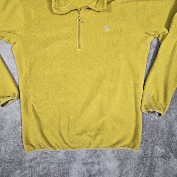 Mountain Hardwear Fleece 1/4 Zip Mens XL Yellow Pullover Sweater Logo Outdoors - Picture 3 of 9